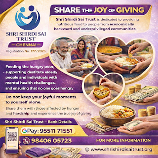 Share the Joy of Giving – A Mission by Shri Shirdi Sai Trust, Chennai